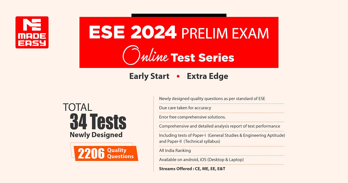 MADE EASY Online Test Series for ESE Prelims 2024