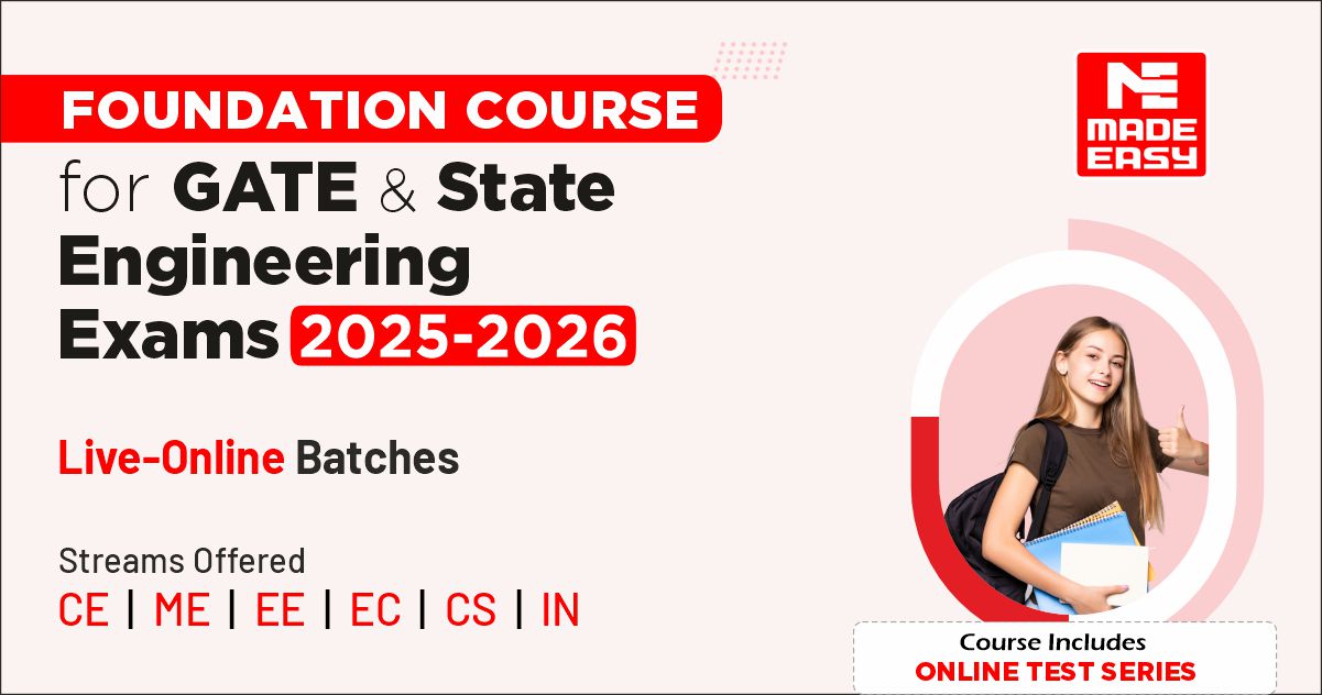 Live Online Foundation Course for GATE and SES Exams 202526