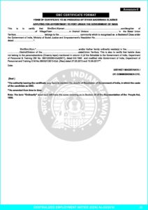 OBC Certificate Format pdf