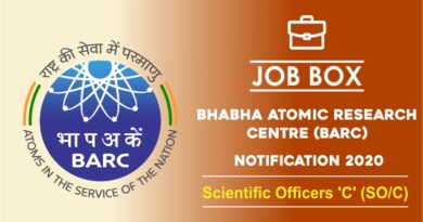 Bhabha Atomic Research Centre (BARC) Recruitment Notification 2020