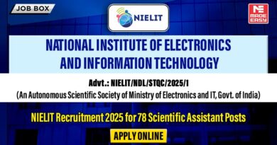 NIELIT Recruitment 2025 for 78 Scientific Assistant Posts