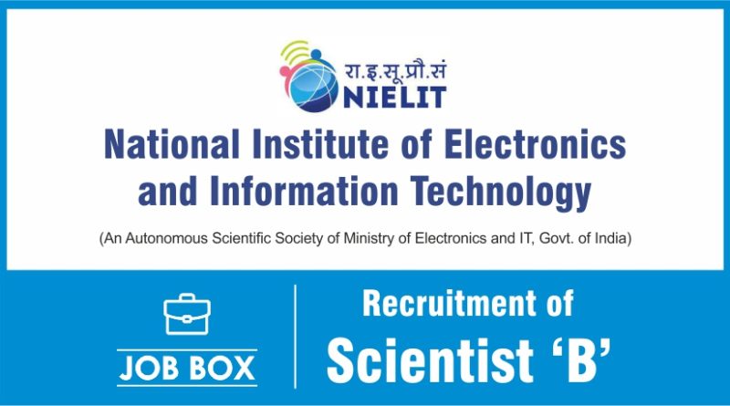 Nielit Recruitment 2021 for Scientist 'B', Apply Online