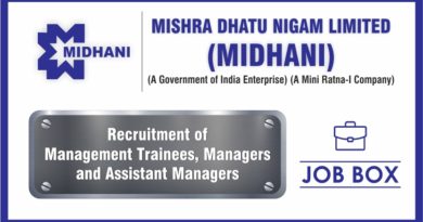 Midhani Recruitment for Management Trainees, Managers and Assistant Managers