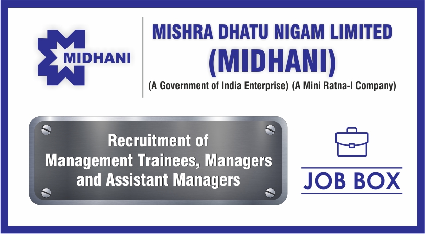 Midhani Recruitment for Management Trainees, Managers and Assistant Managers