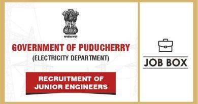 Puducherry Recruitment for Junior Engineers