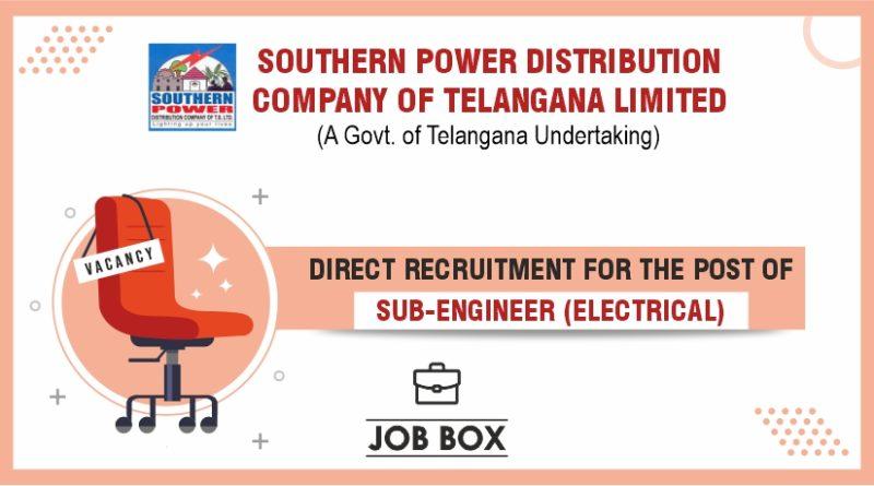 TSSPDCL Recruitment 2022 for the post of Sub-Engineer (Electrical)