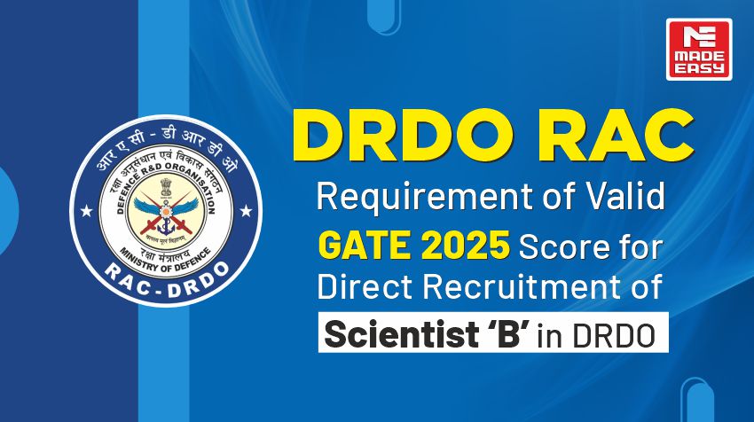 DRDO RAC Scientist B Recruitment Through GATE 2025 Score