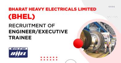 BHEL Recruitment 2022 for Engineer/Executive Trainee