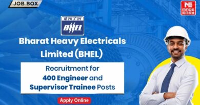 BHEL Recruitment for 400 Engineer and Supervisor Trainee Posts