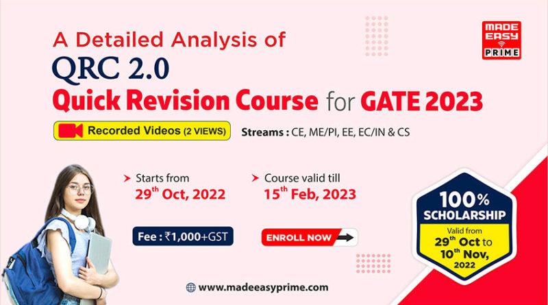 A detailed analysis of the GATE Quick Revision Course