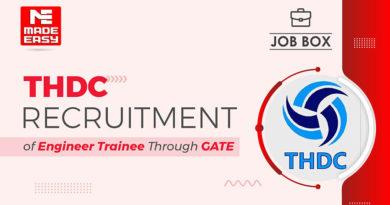 THDC Recruitment 2022 of Engineer Trainee through GATE Score
