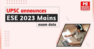 UPSC announces the ESE 2023 Mains exam date
