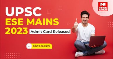 UPSC ESE Mains Admit Card 2023
