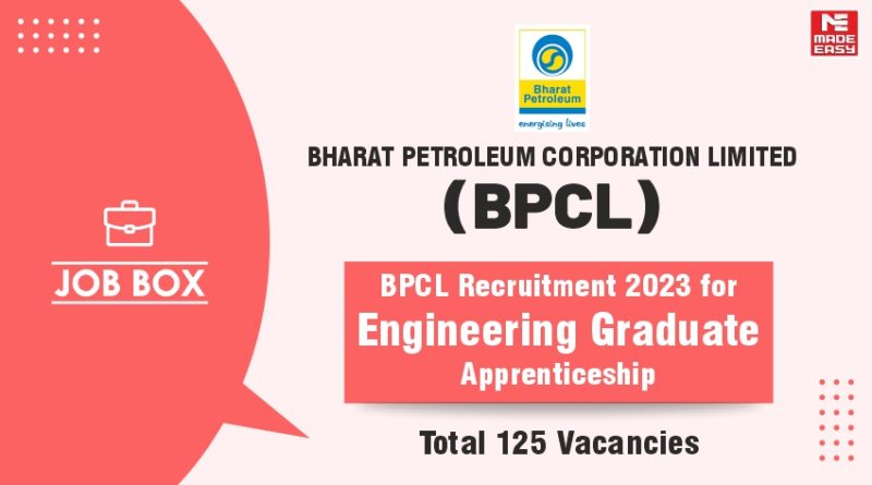 BPCL Recruitment 2023 for Engineering Graduate Apprenticeship