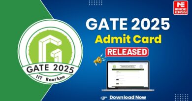 GATE 2025 Admit Card Released, Download Now