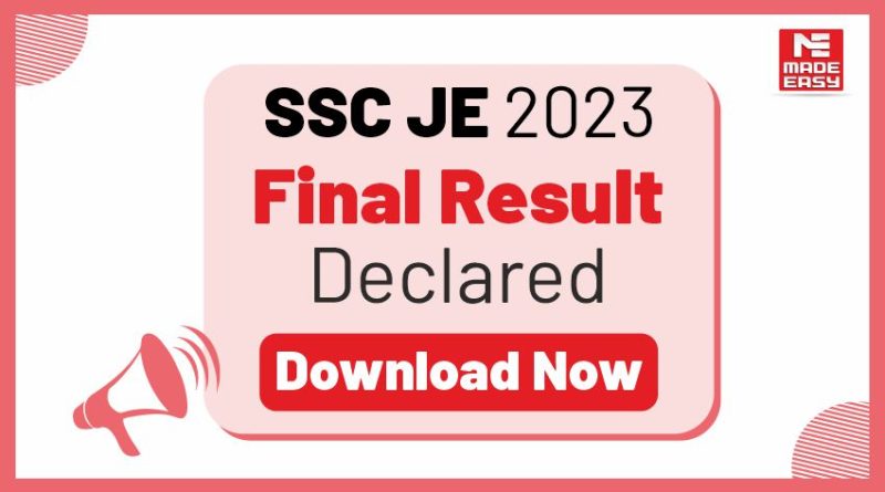SSC JE Final Result