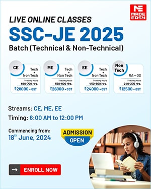 SSC JE 2025 ONLINE LIVE CLASSES
