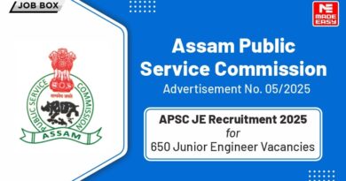 APSC JE Recruitment 2025 for 650 Junior Engineer Vacancies