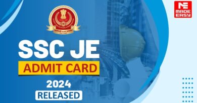 SSC JE Admit Card 2024 released