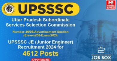 UPSSSC JE (Junior Engineer) Recruitment 2024