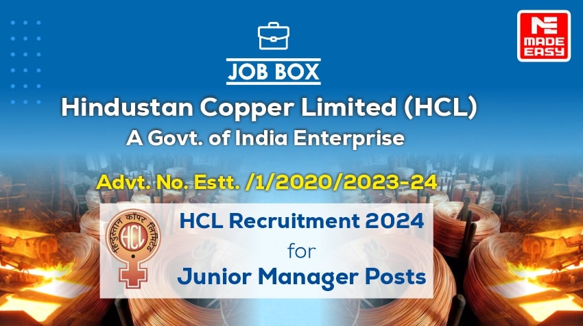 HCL Recruitment 2024 for Junior Manager Posts