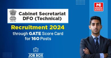 Cabinet Secretariat DFO (Technical) Recruitment 2024 through GATE Score Card for 160 Posts