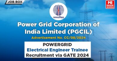 POWERGRID Electrical Engineer Trainee Recruitment via GATE