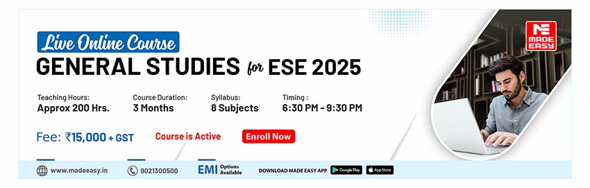 Live/Online General Studies Course for ESE 2025