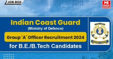 Indian Coast Guard Recruitment 2024 for Group 'A', Ministry of Defence