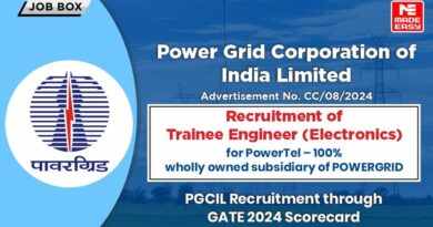 PGCIL Recruitment for Trainee Engineer Through GATE