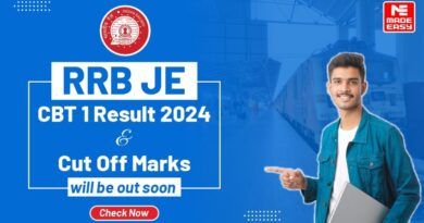 RRB JE CBT 1 Result and Cut Off Marks