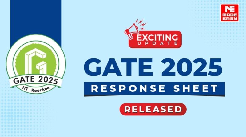 GATE 2025 Response Sheet Released, Check Your Rank