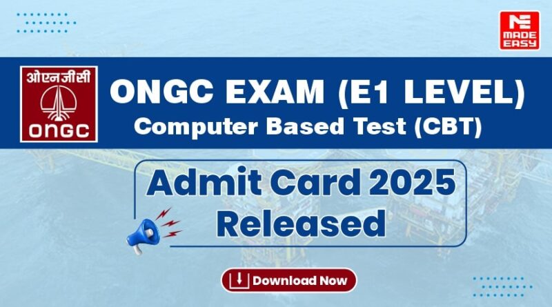 ONGC Admit Card Released