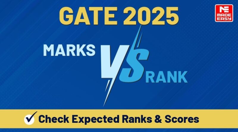 GATE 2025 Marks vs Rank Check Expected Ranks & Scores