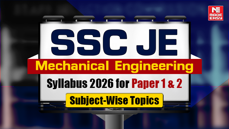 SSC JE Mechanical Engineering Syllabus